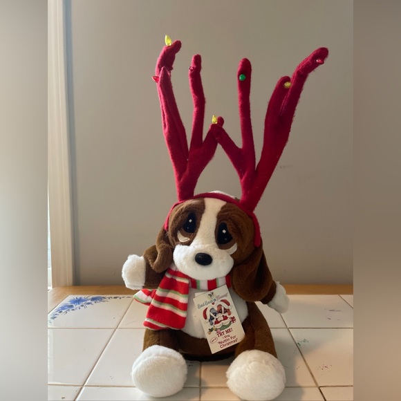 Toys Sad Sam Nuttin For Christmas Dancing Dog Plush Light Up Antlers